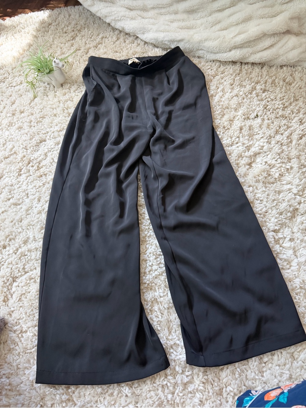 MELLODAY Black Wide-Leg straight leg cute Women's Pants